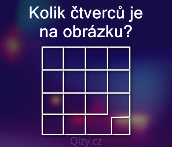 Kolik čtverců je na obrázku?