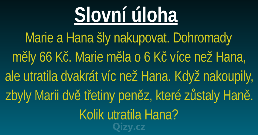 Slovní úloha Nákupy