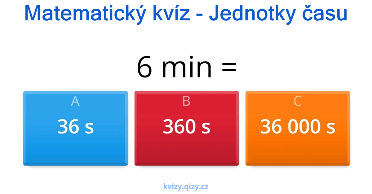 matematický kvíz jednotky času