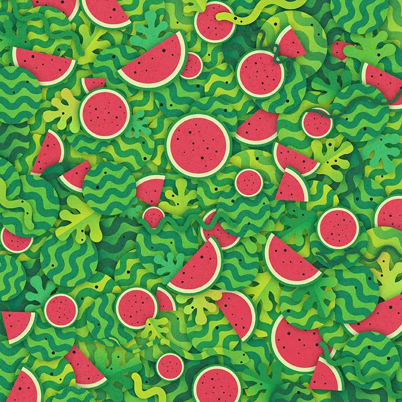 Obrázková hádanka – Najděte hada mezi melouny